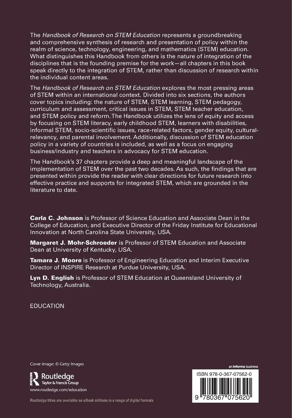 Rückseite: 9780367075620 | Handbook of Research on STEM Education | Carla C. Johnson (u. a.)