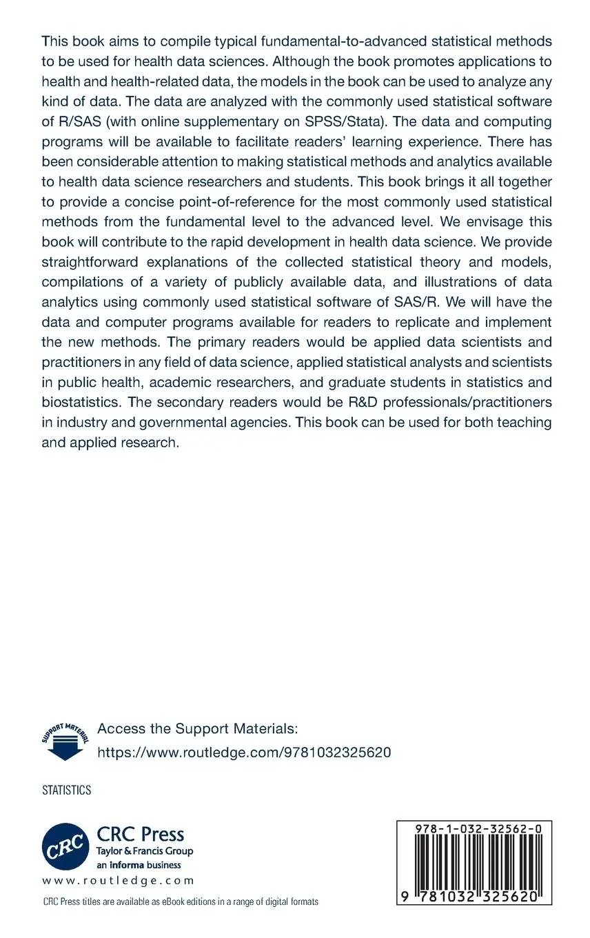 Rückseite: 9781032325620 | Statistical Analytics for Health Data Science with SAS and R | Buch