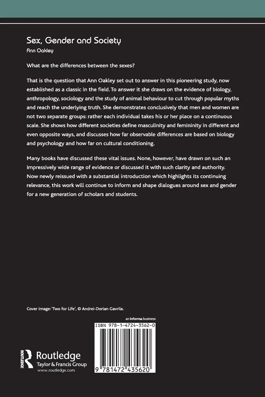 Rückseite: 9781472435620 | Sex, Gender and Society | Ann Oakley | Taschenbuch | Englisch | 2015