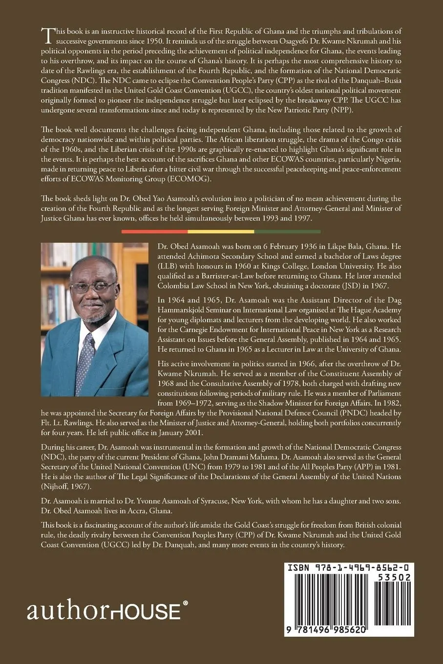 Rückseite: 9781496985620 | The Political History of Ghana (1950-2013) | Obed Yao Asamoah | Buch