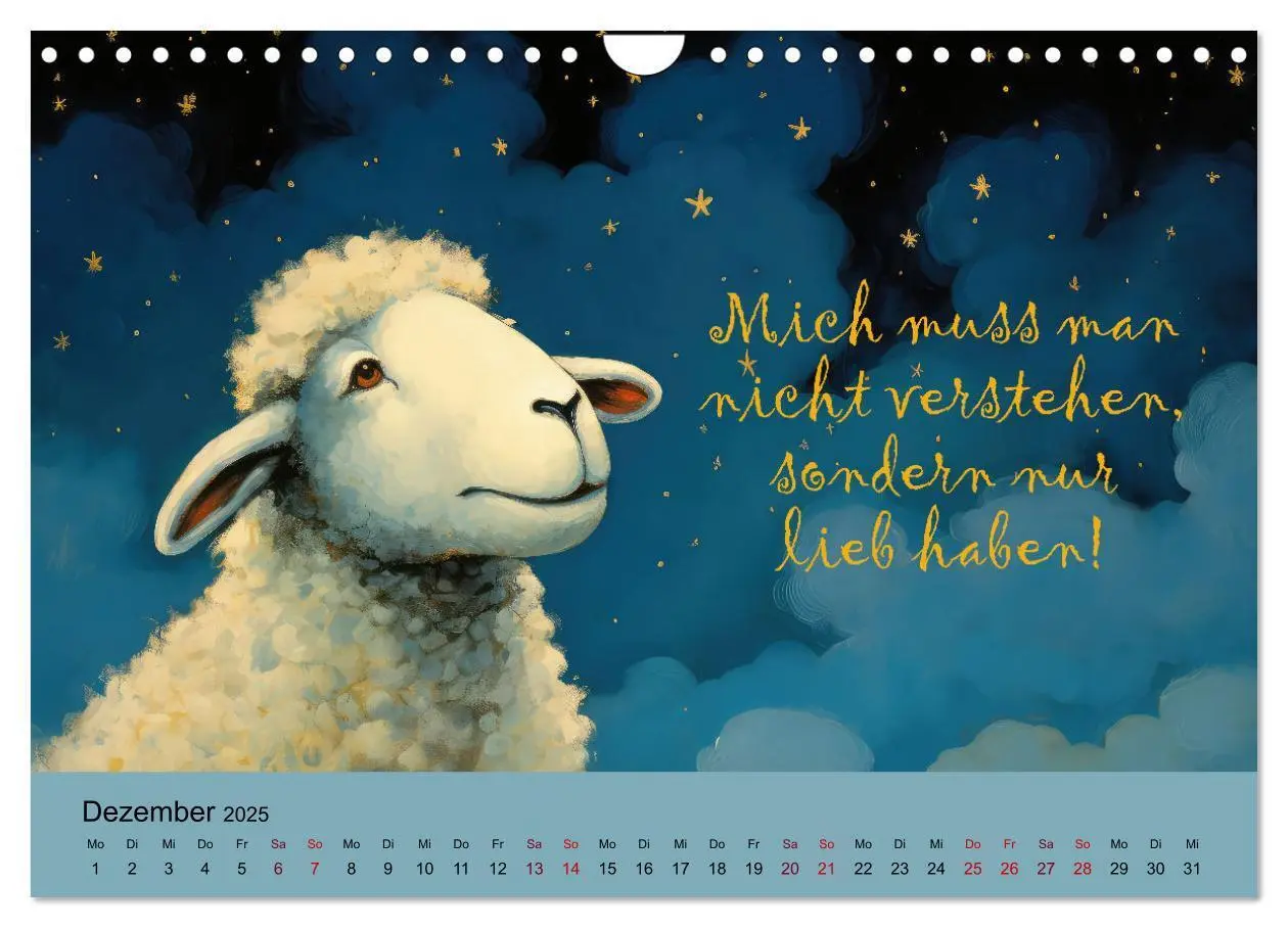 Bild: 9783383825620 | Schafsprüche (Wandkalender 2025 DIN A4 quer), CALVENDO Monatskalender