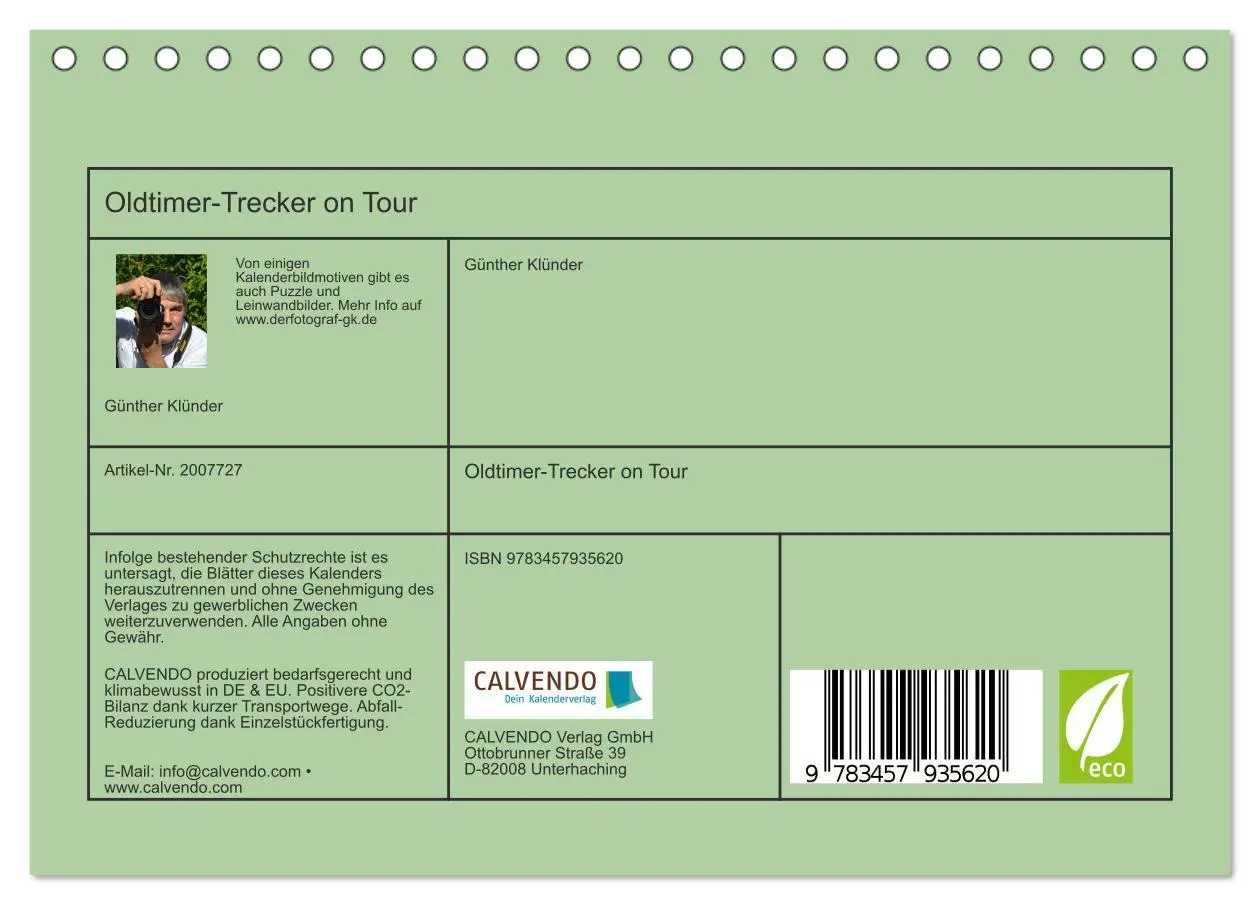 Bild: 9783457935620 | Oldtimer-Trecker on Tour (Tischkalender 2026 DIN A5 quer), CALVENDO...