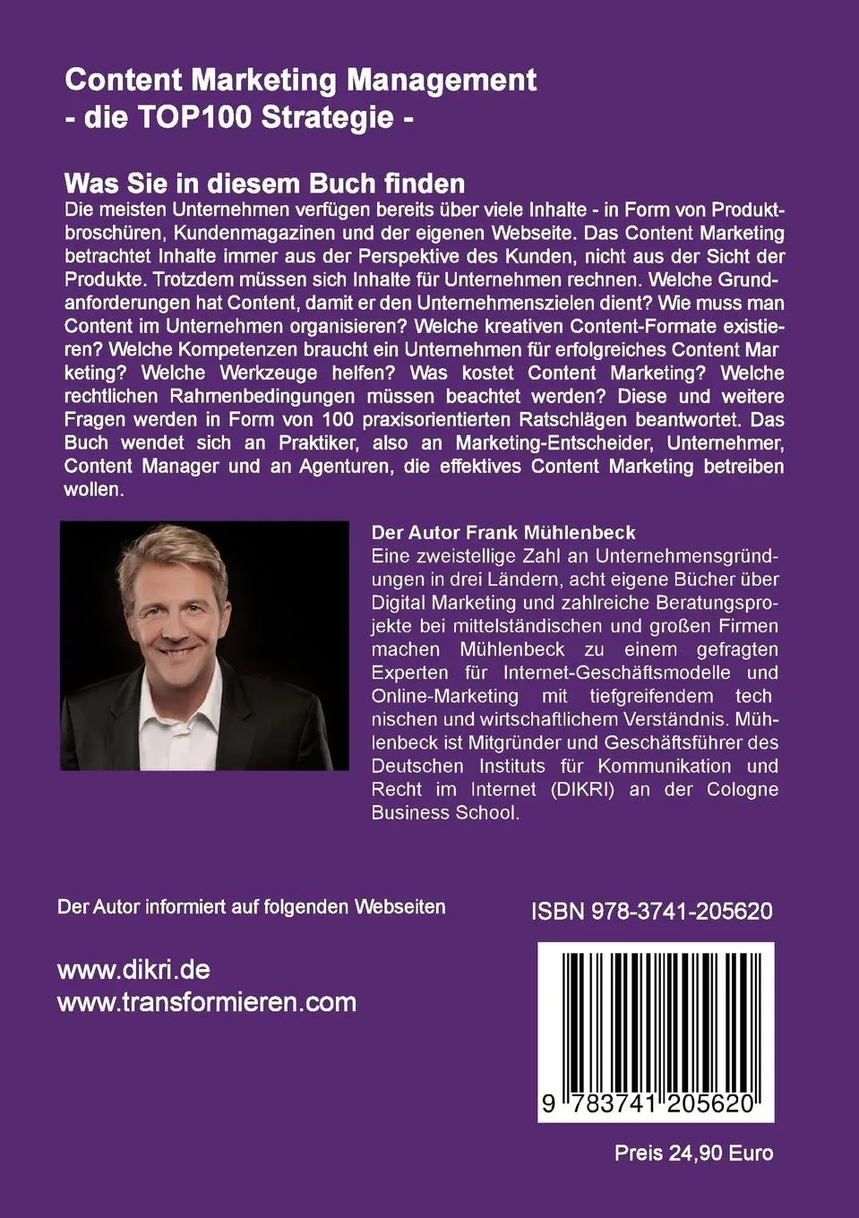Rückseite: 9783741205620 | Content Marketing Management | Frank Mühlenbeck | Taschenbuch | 180 S.