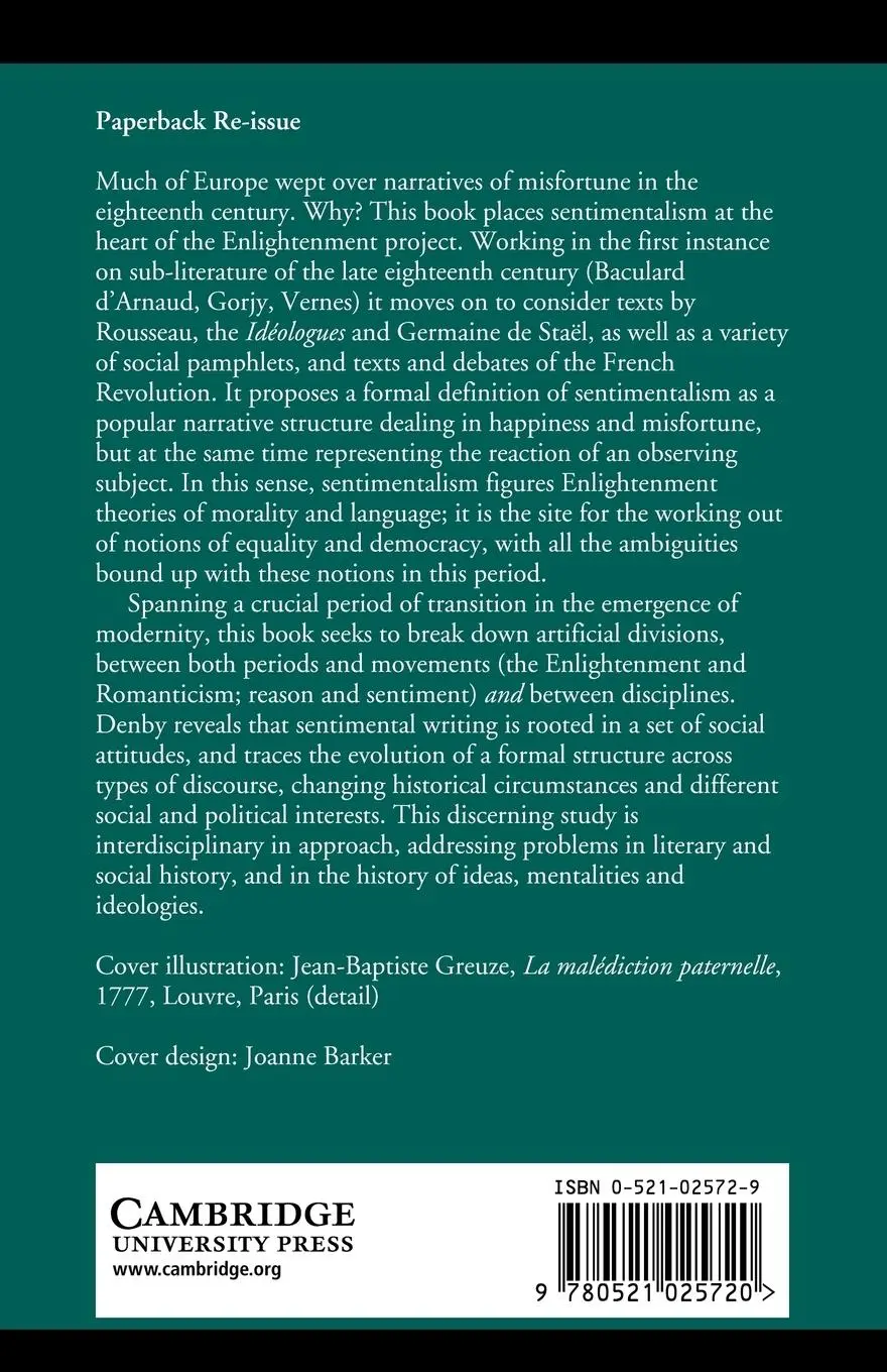Rückseite: 9780521025720 | Sentimental Narrative and the Social Order in France, 1760 1820 | Buch