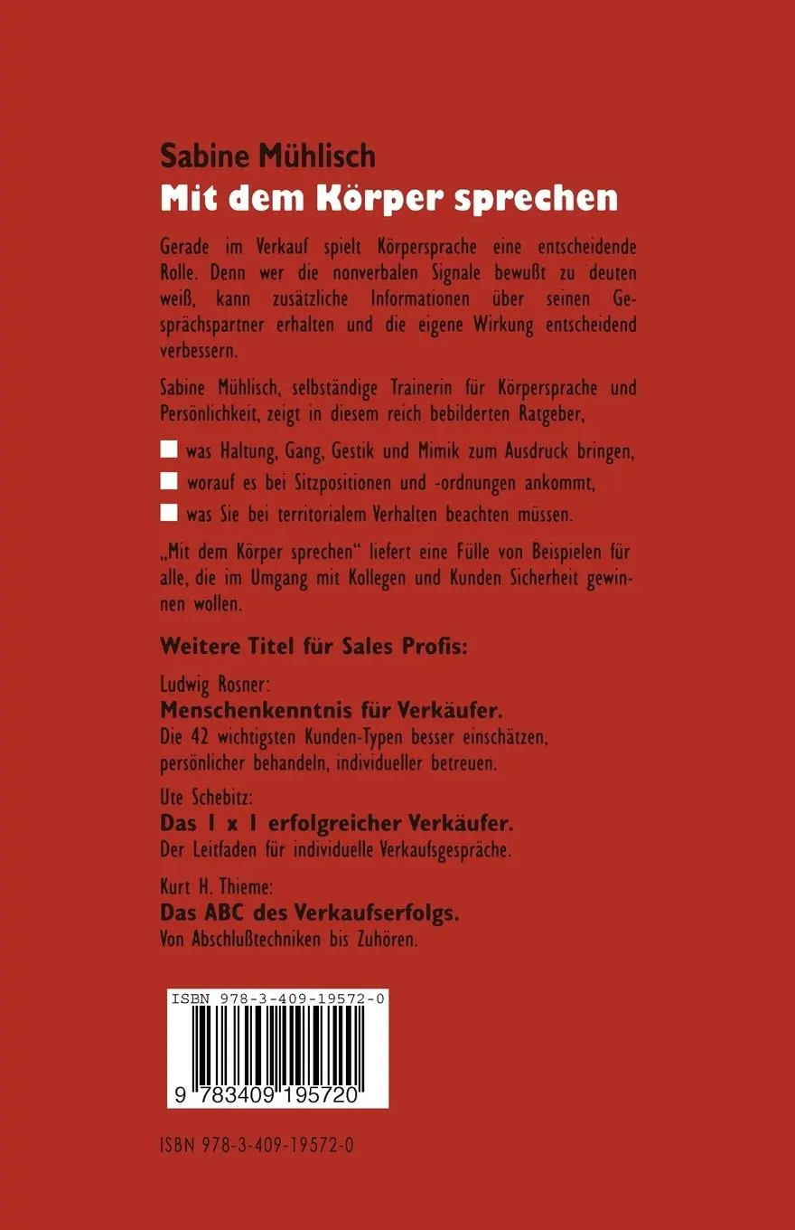 Rückseite: 9783409195720 | Mit dem Körper Sprechen | Sabine Mühlisch | Taschenbuch | 112 S.