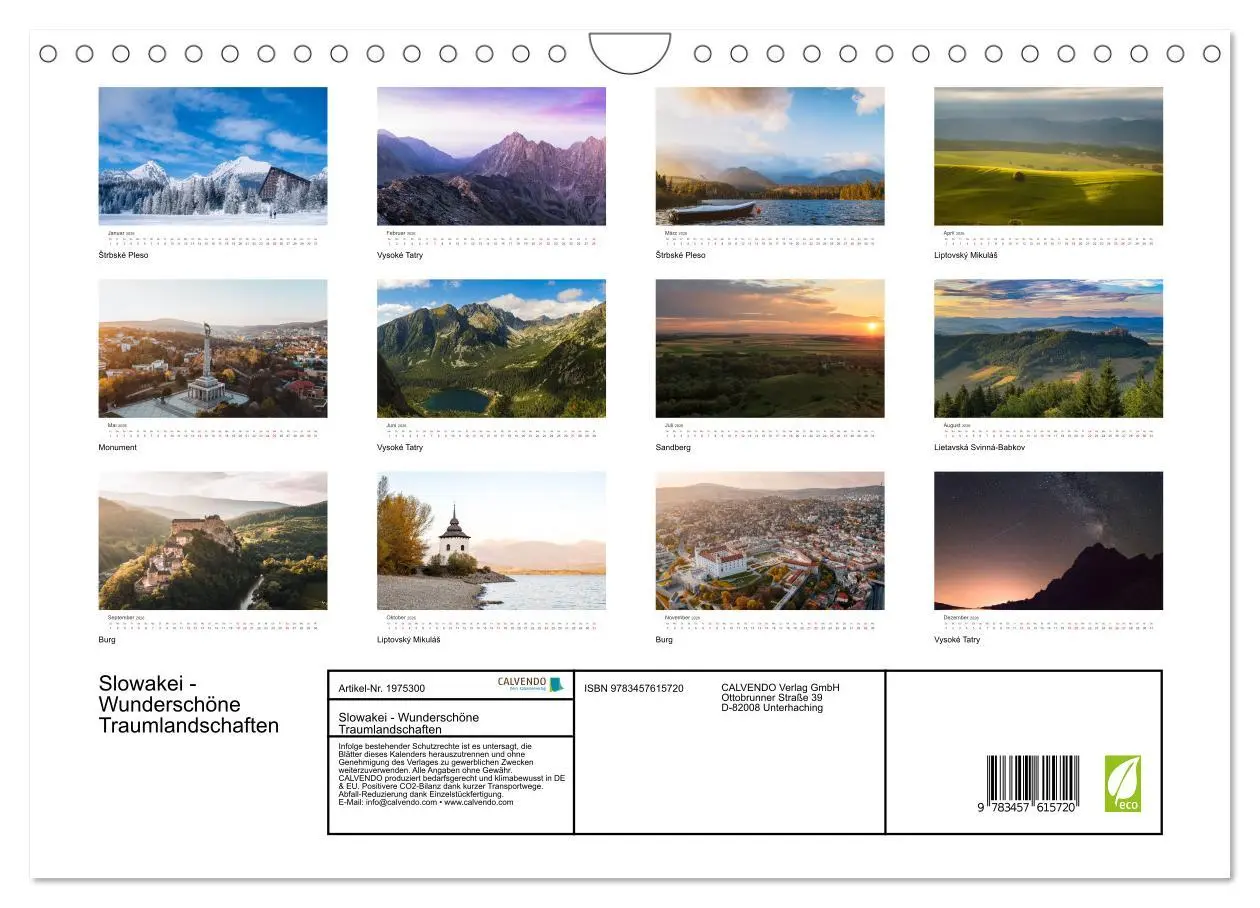 Bild: 9783457615720 | Slowakei - Wunderschöne Traumlandschaften (Wandkalender 2026 DIN A4...