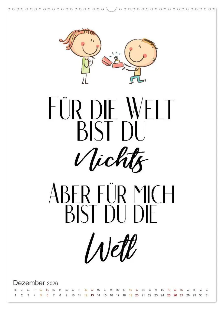 Bild: 9783516325720 | Liebessprüche (hochwertiger Premium Wandkalender 2026 DIN A2 hoch),...