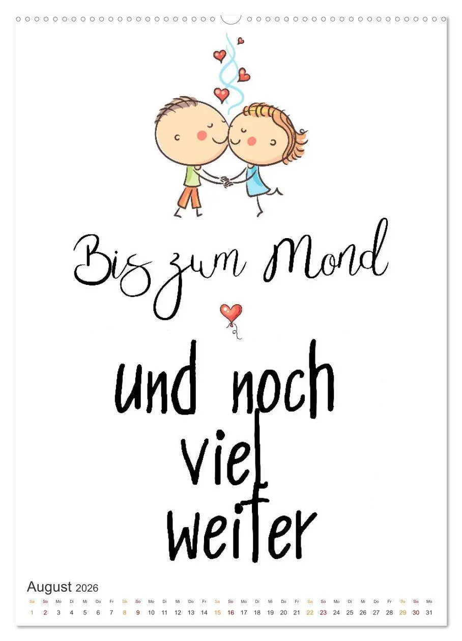 Bild: 9783516325720 | Liebessprüche (hochwertiger Premium Wandkalender 2026 DIN A2 hoch),...