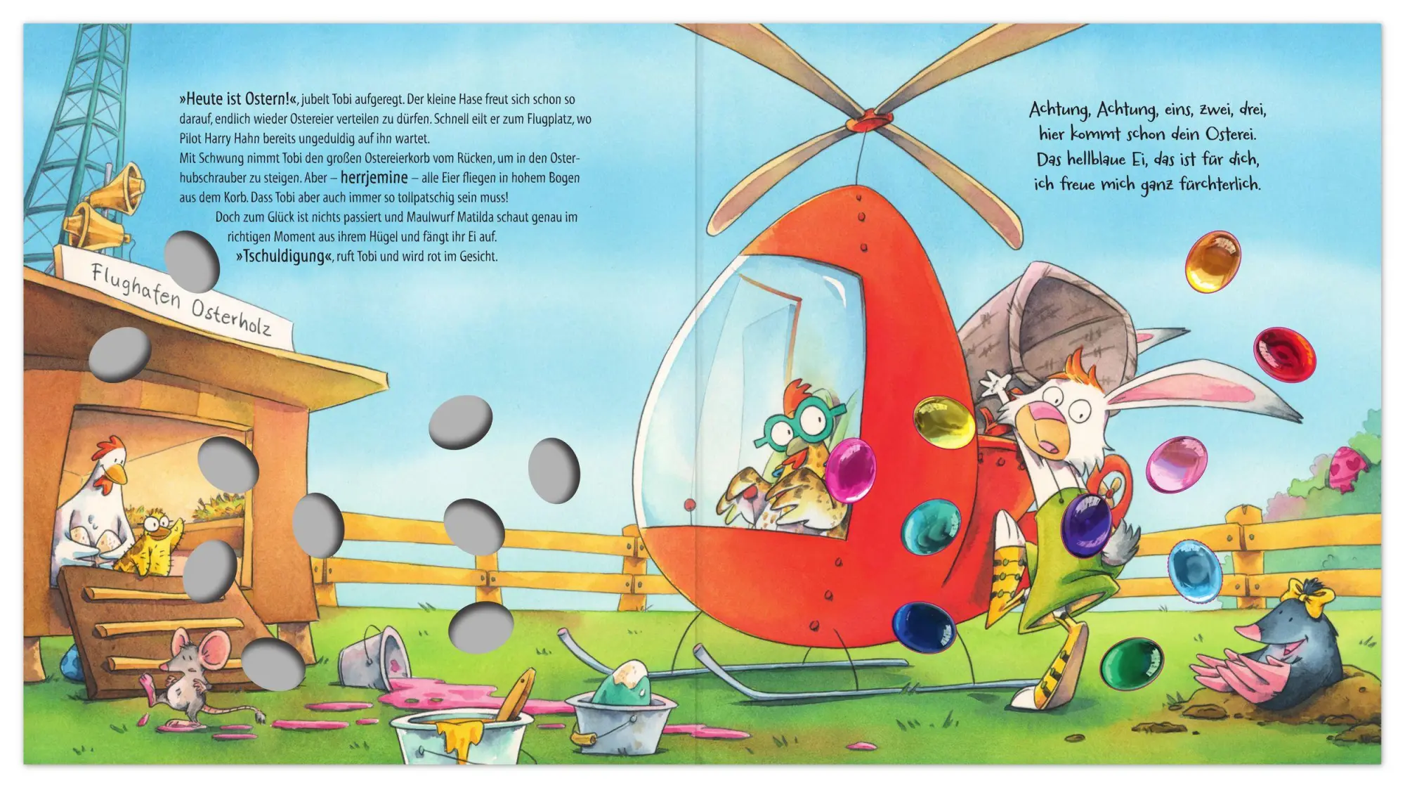 Bild: 9783780665720 | Frohe Ostern, Tobi Tollpatsch! | Funkel-Bilderbuch mit Glitzersteinen