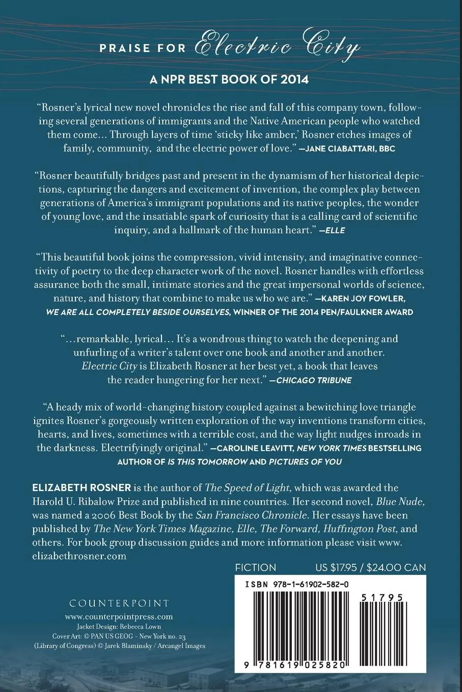 Rückseite: 9781619025820 | Electric City | A Novel | Elizabeth Rosner | Taschenbuch | Englisch