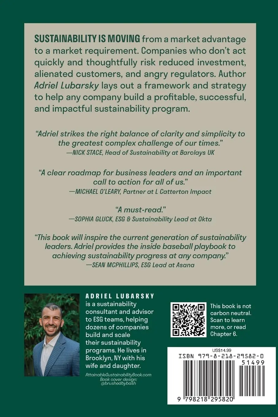 Rückseite: 9798218295820 | Attainable Sustainability | Building Your Corporate Climate Strategy