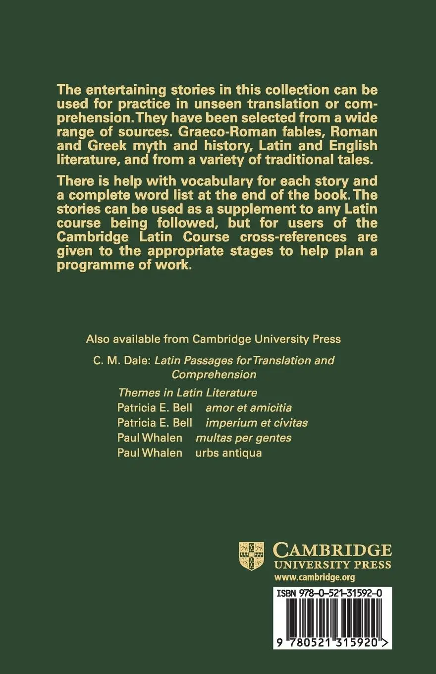 Rückseite: 9780521315920 | Short Latin Stories | Philip Dunlop | Taschenbuch | Englisch | 1987
