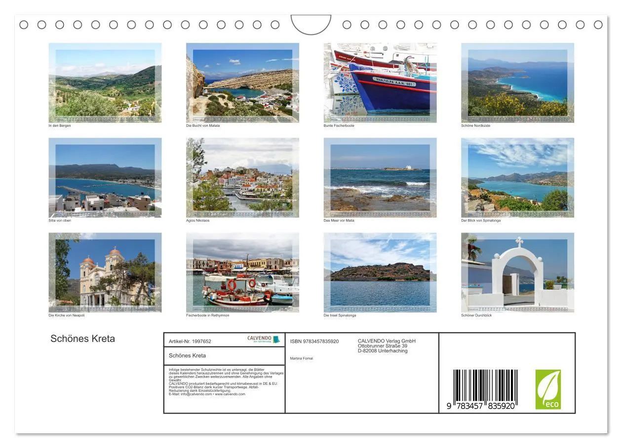 Bild: 9783457835920 | Schönes Kreta (Wandkalender 2026 DIN A4 quer), CALVENDO Monatskalender
