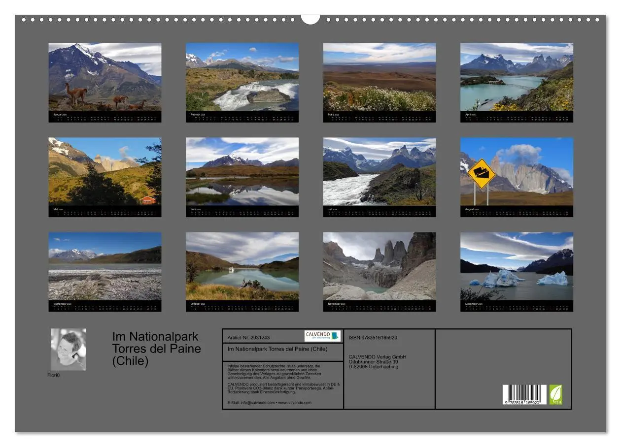 Bild: 9783516165920 | Im Nationalpark Torres del Paine (Chile) (Wandkalender 2026 DIN A2...