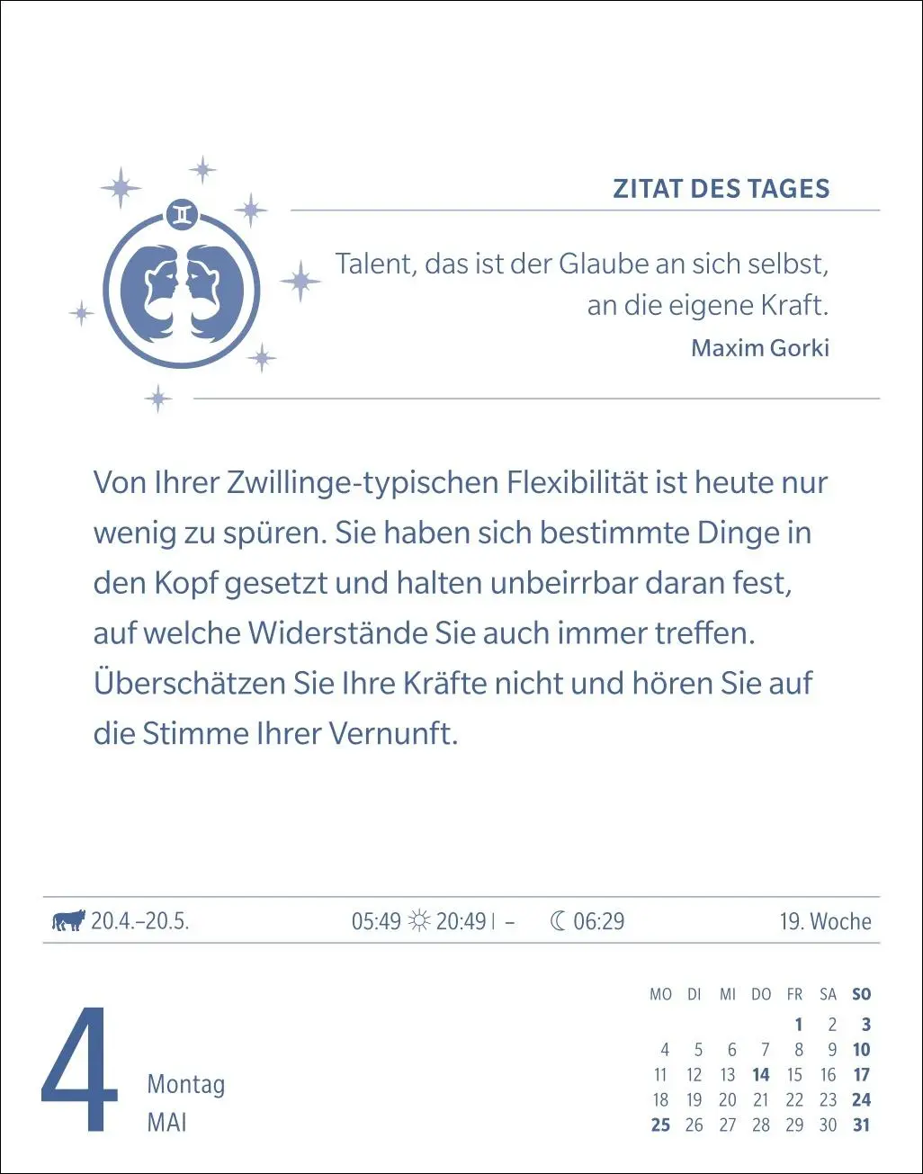 Bild: 9783840035920 | Zwillinge Sternzeichenkalender 2026 - Tagesabreißkalender - Ihr...