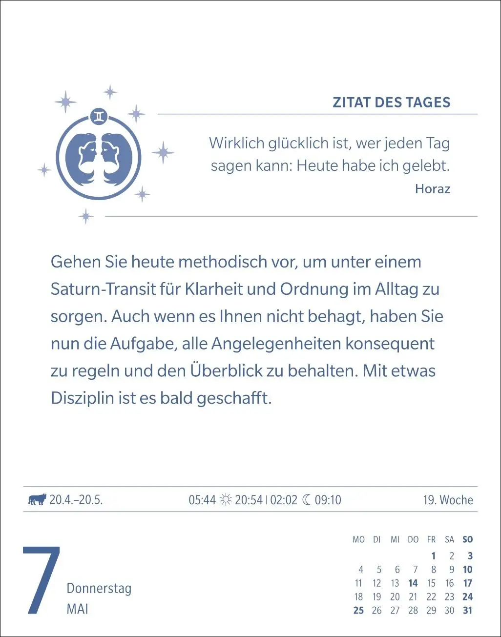 Bild: 9783840035920 | Zwillinge Sternzeichenkalender 2026 - Tagesabreißkalender - Ihr...