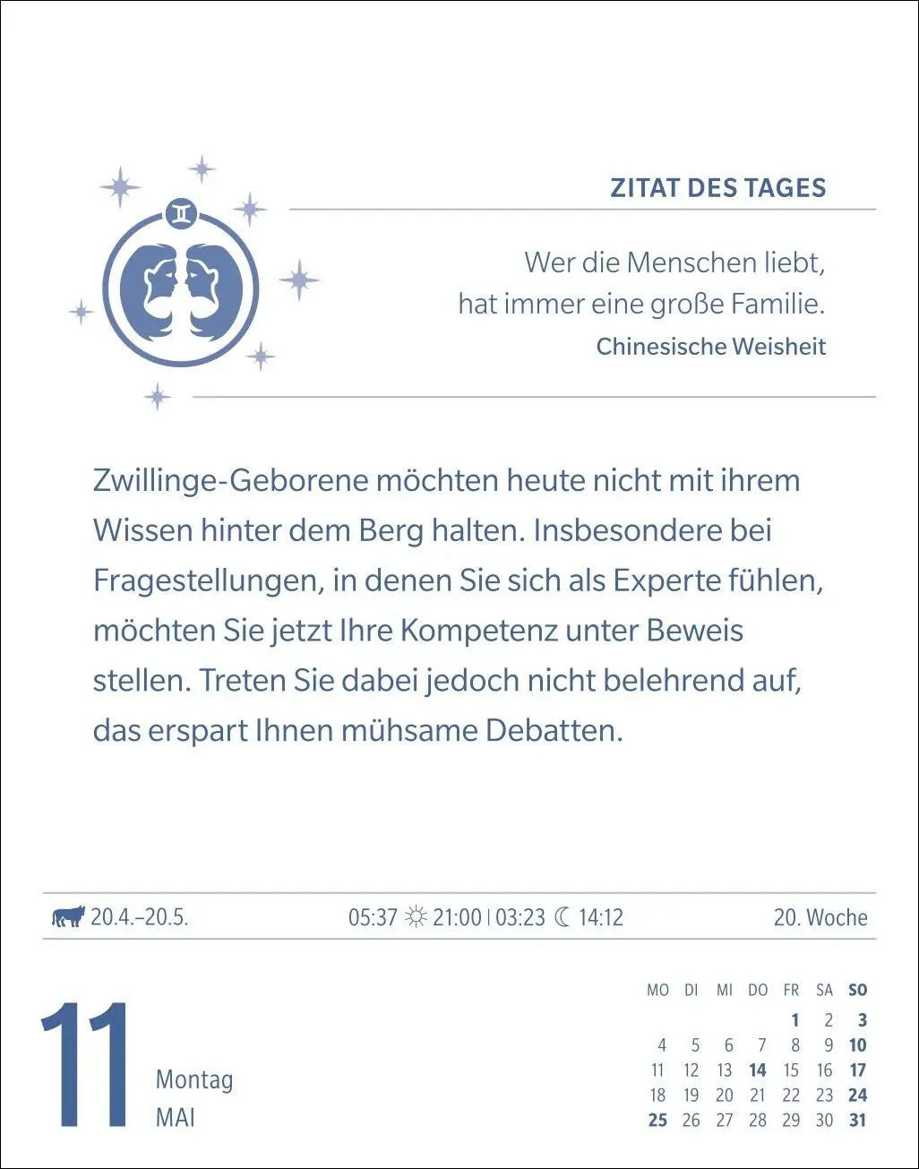 Bild: 9783840035920 | Zwillinge Sternzeichenkalender 2026 - Tagesabreißkalender - Ihr...
