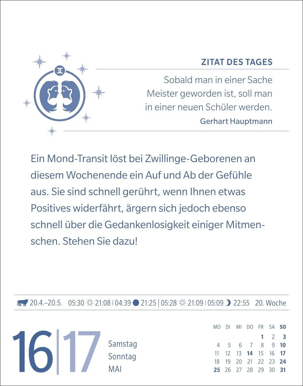 Bild: 9783840035920 | Zwillinge Sternzeichenkalender 2026 - Tagesabreißkalender - Ihr...