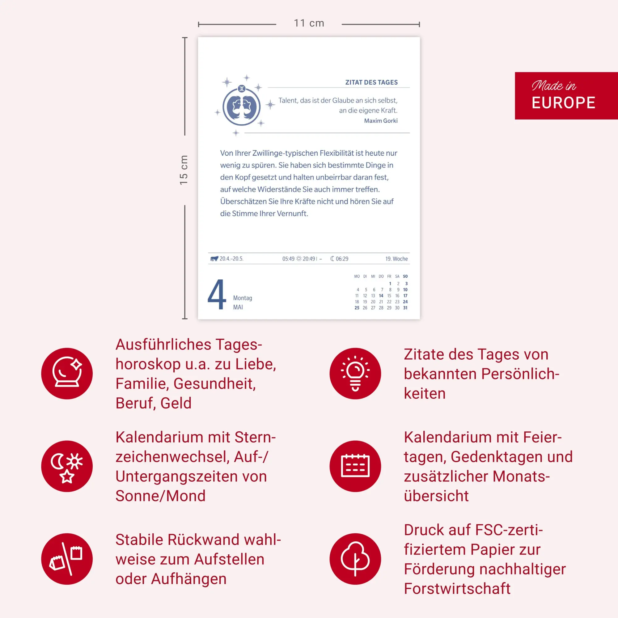 Bild: 9783840035920 | Zwillinge Sternzeichenkalender 2026 - Tagesabreißkalender - Ihr...