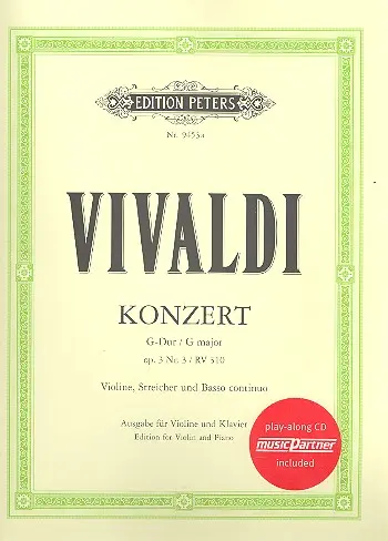 Cover: 9790577085920 | Concert 03 G-Dur Opus 3 RV310 | Antonio Vivaldi | Buch + CD