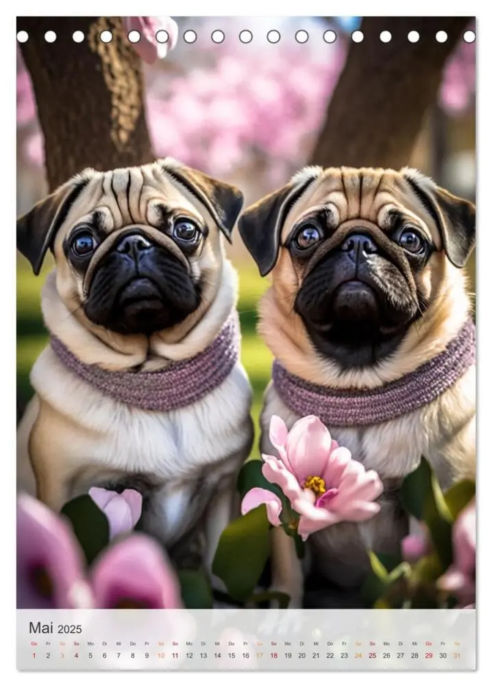 Bild: 9783435876020 | Mein Mops-Kalender (Tischkalender 2025 DIN A5 hoch), CALVENDO...