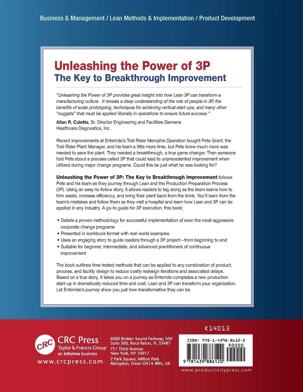 Rückseite: 9781439886120 | Unleashing the Power of 3P | The Key to Breakthrough Improvement