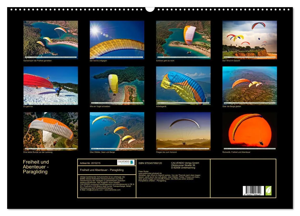 Bild: 9783457956120 | Freiheit und Abenteuer - Paragliding (Wandkalender 2026 DIN A2...
