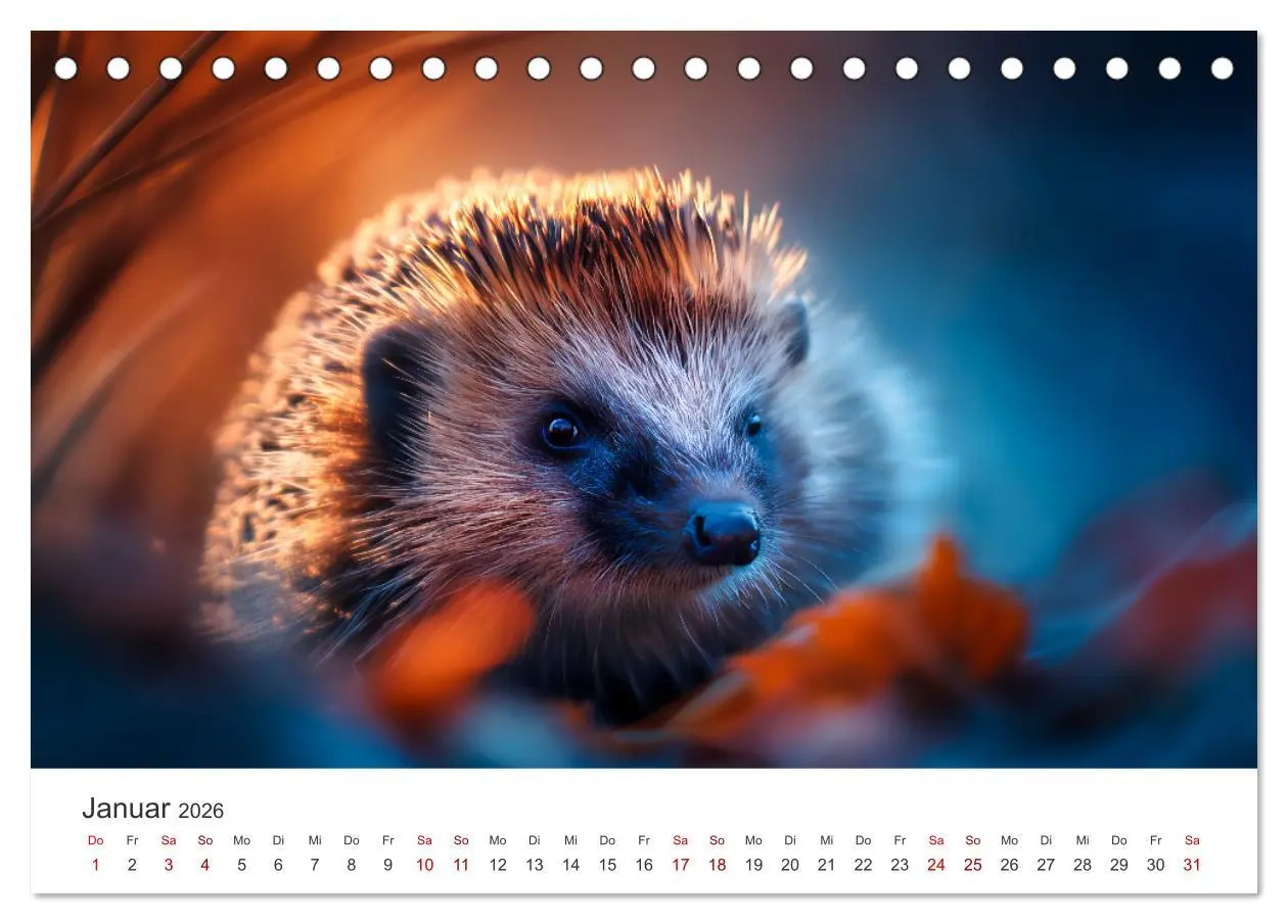 Bild: 9783516596120 | Rund, stachlig, munter - Ein Jahr mit Igeln (Tischkalender 2026 DIN...