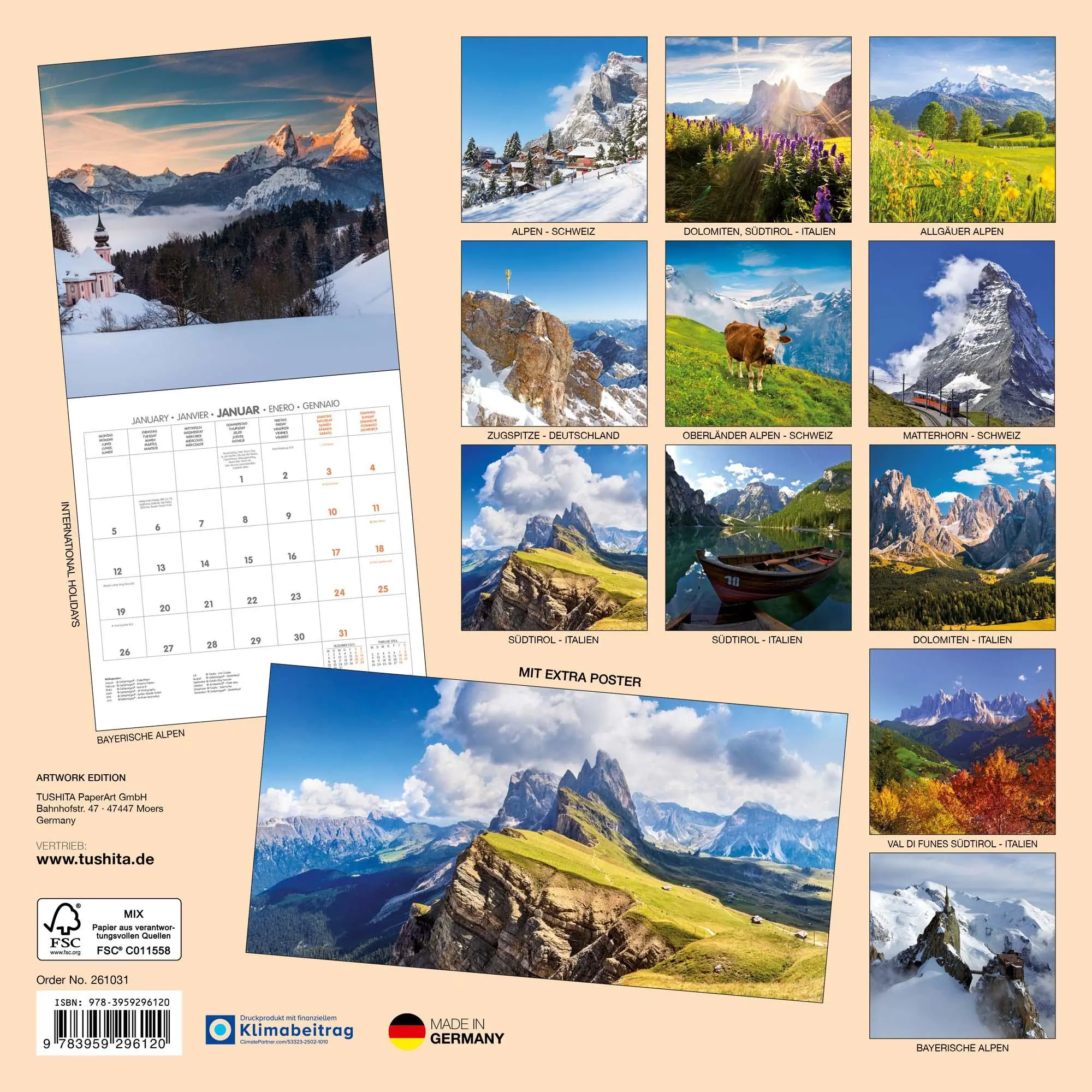 Rückseite: 9783959296120 | Alpen 2026 | Kalender 2026 | Kalender | Artwork Edition | 28 S. | 2026