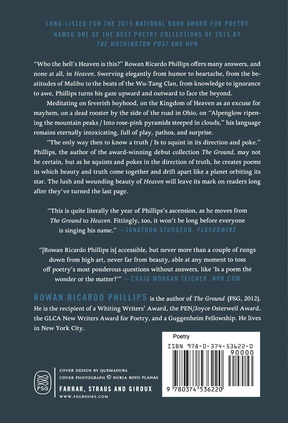 Rückseite: 9780374536220 | Heaven | Rowan Ricardo Phillips | Taschenbuch | Englisch | 2016