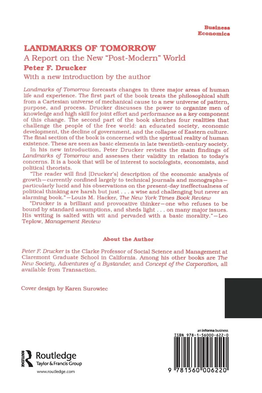 Rückseite: 9781560006220 | Landmarks of Tomorrow | A Report on the New Post Modern World | Buch