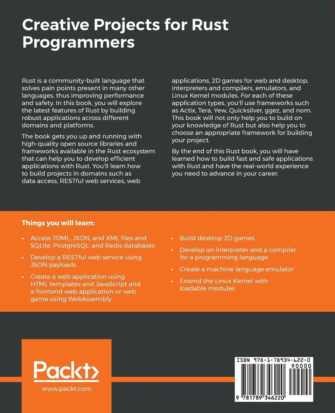 Rückseite: 9781789346220 | Creative Projects for Rust Programmers | Carlo Milanesi | Taschenbuch