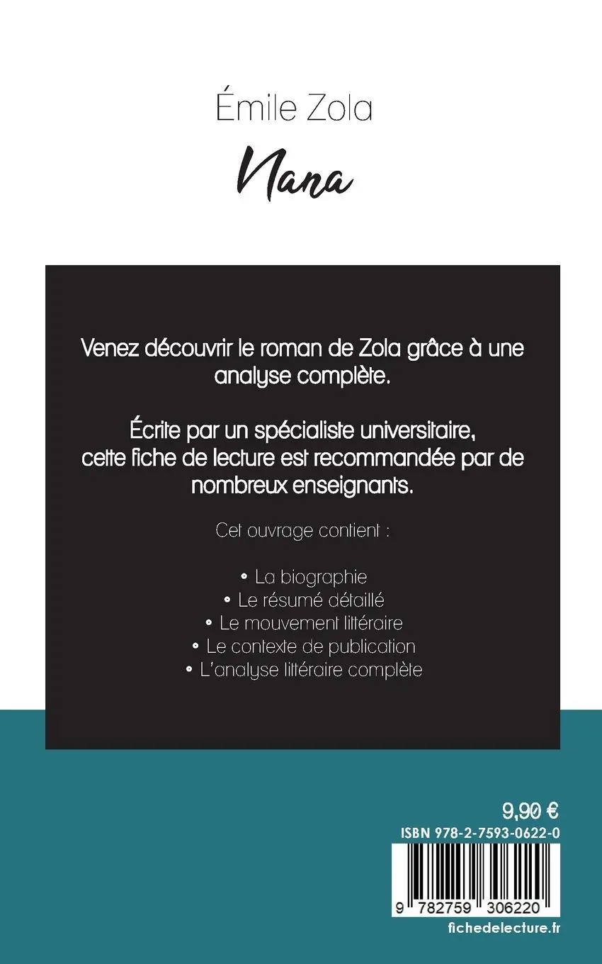Rückseite: 9782759306220 | Nana de Émile Zola (fiche de lecture et analyse complète de l'oeuvre)