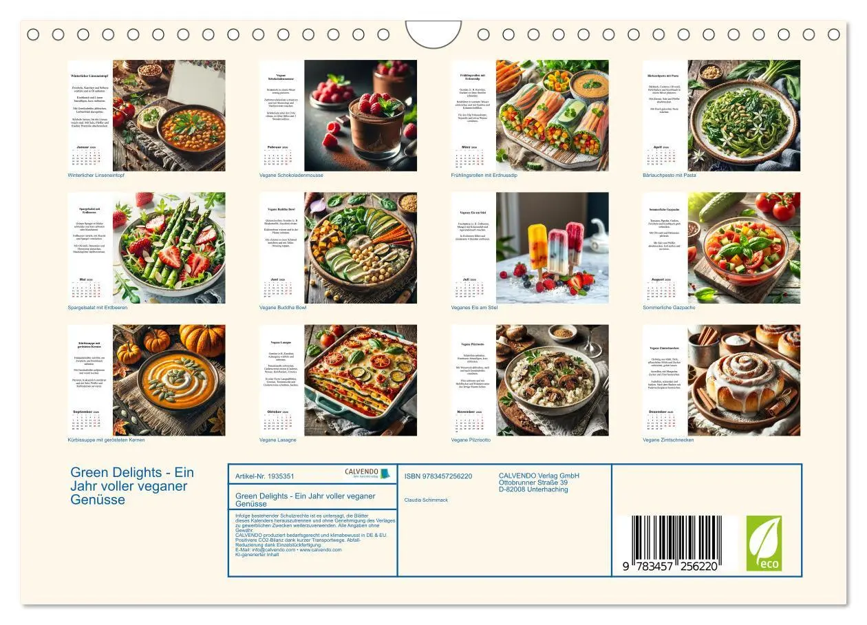 Bild: 9783457256220 | Green Delights - Ein Jahr voller veganer Genüsse (Wandkalender 2026...