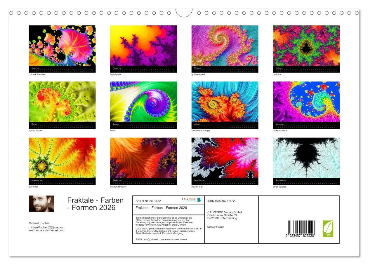 Bild: 9783457876220 | Fraktale - Farben - Formen 2026 (Wandkalender 2026 DIN A3 quer),...