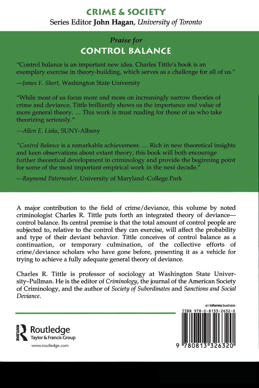 Rückseite: 9780813326320 | Control Balance | Toward A General Theory Of Deviance | Tittle | Buch