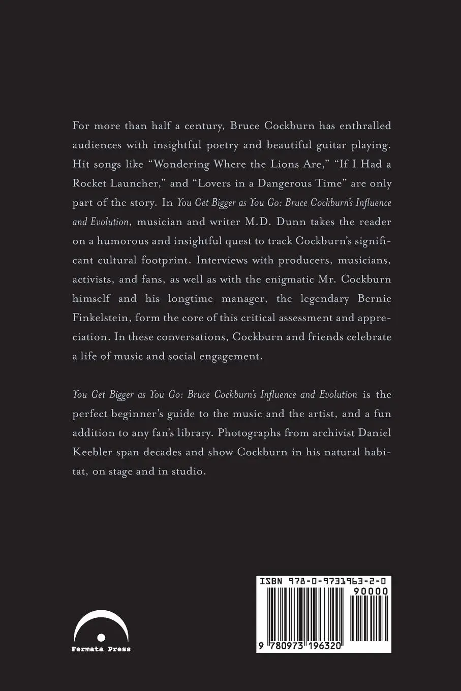 Rückseite: 9780973196320 | You Get Bigger as You Go | Bruce Cockburn's Influence and Evolution