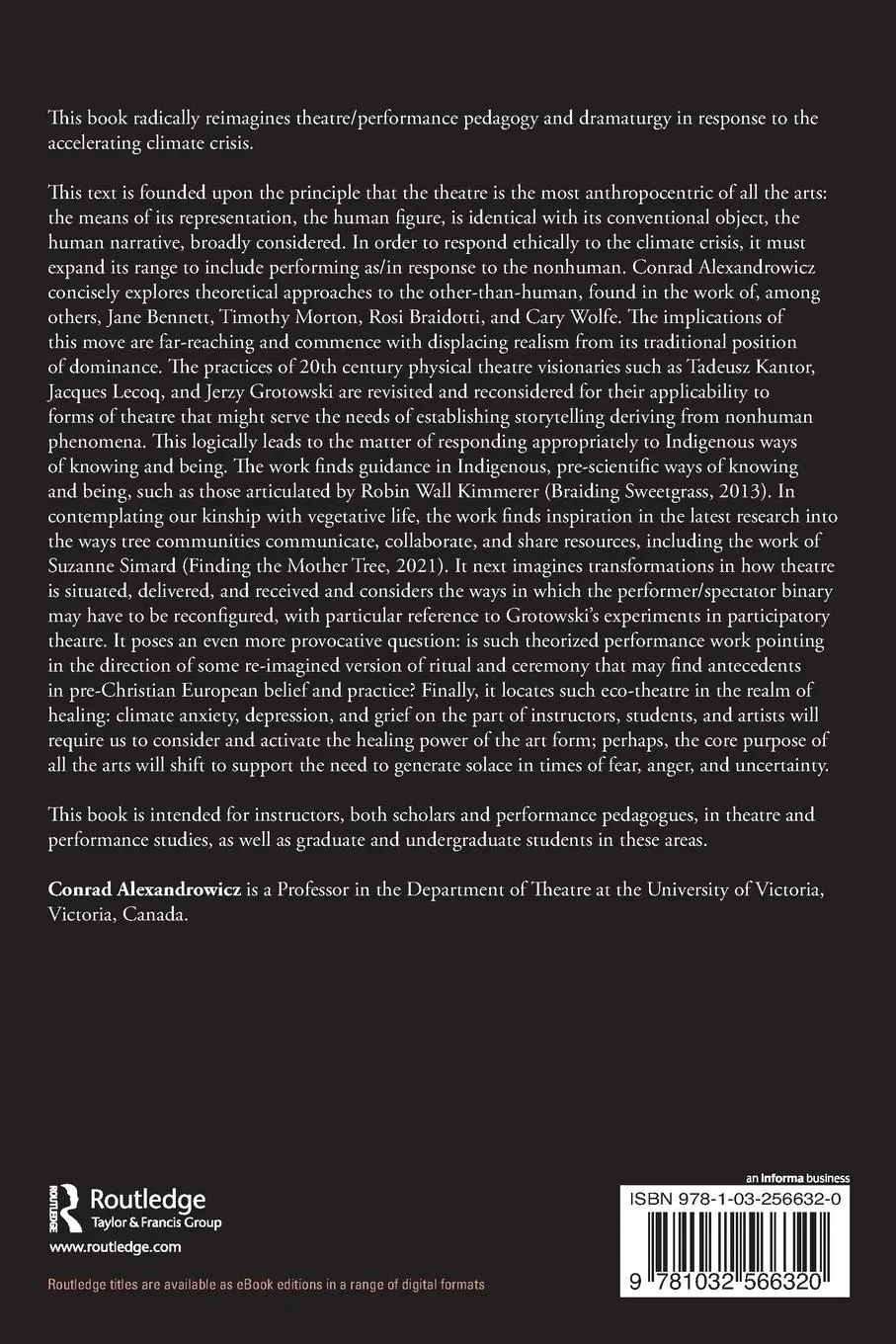 Rückseite: 9781032566320 | Performing the Nonhuman | Towards a Theatre of Transformation | Buch