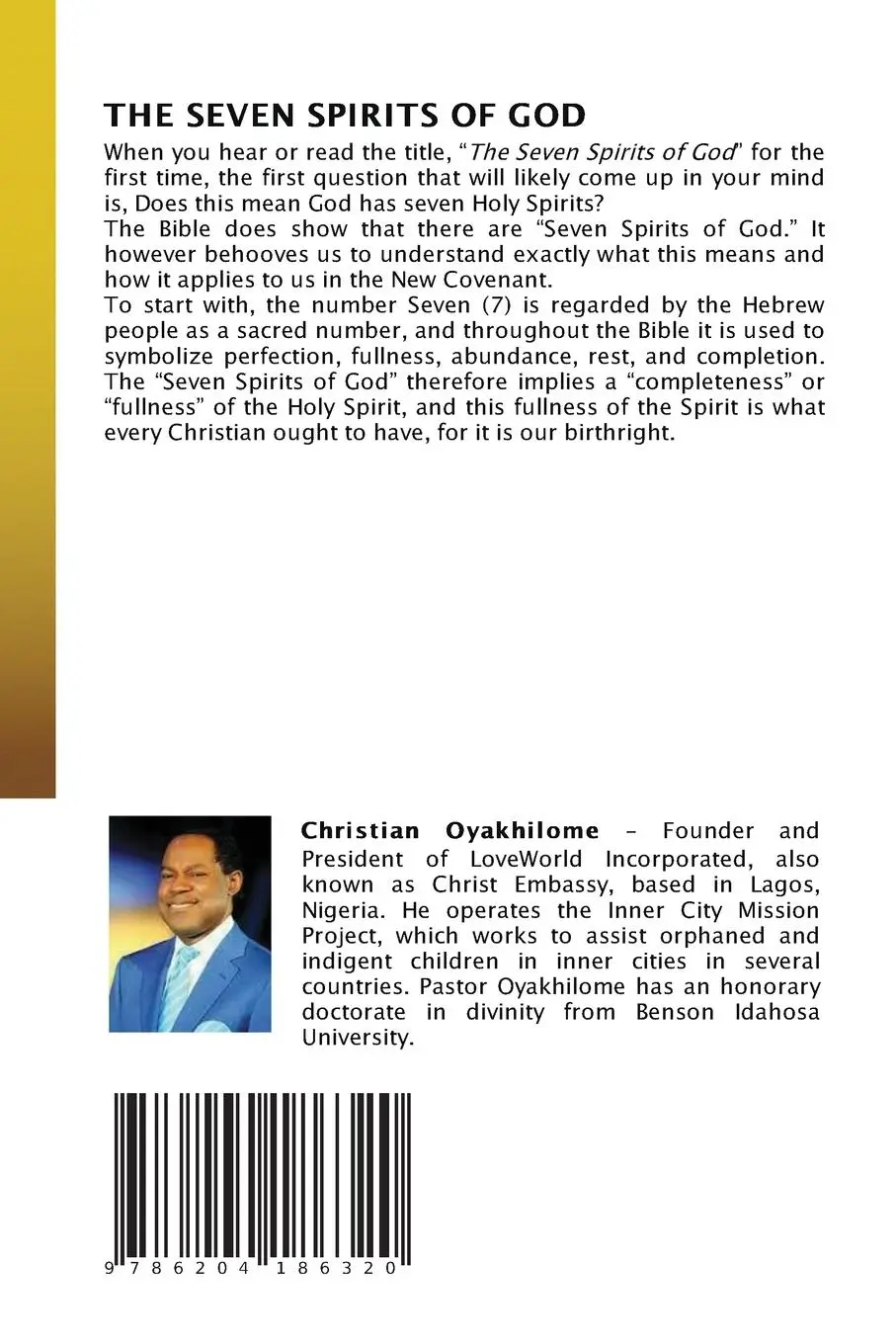 Rückseite: 9786204186320 | THE SEVEN SPIRITS OF GOD | ...divine secrets to the miraculous | Buch