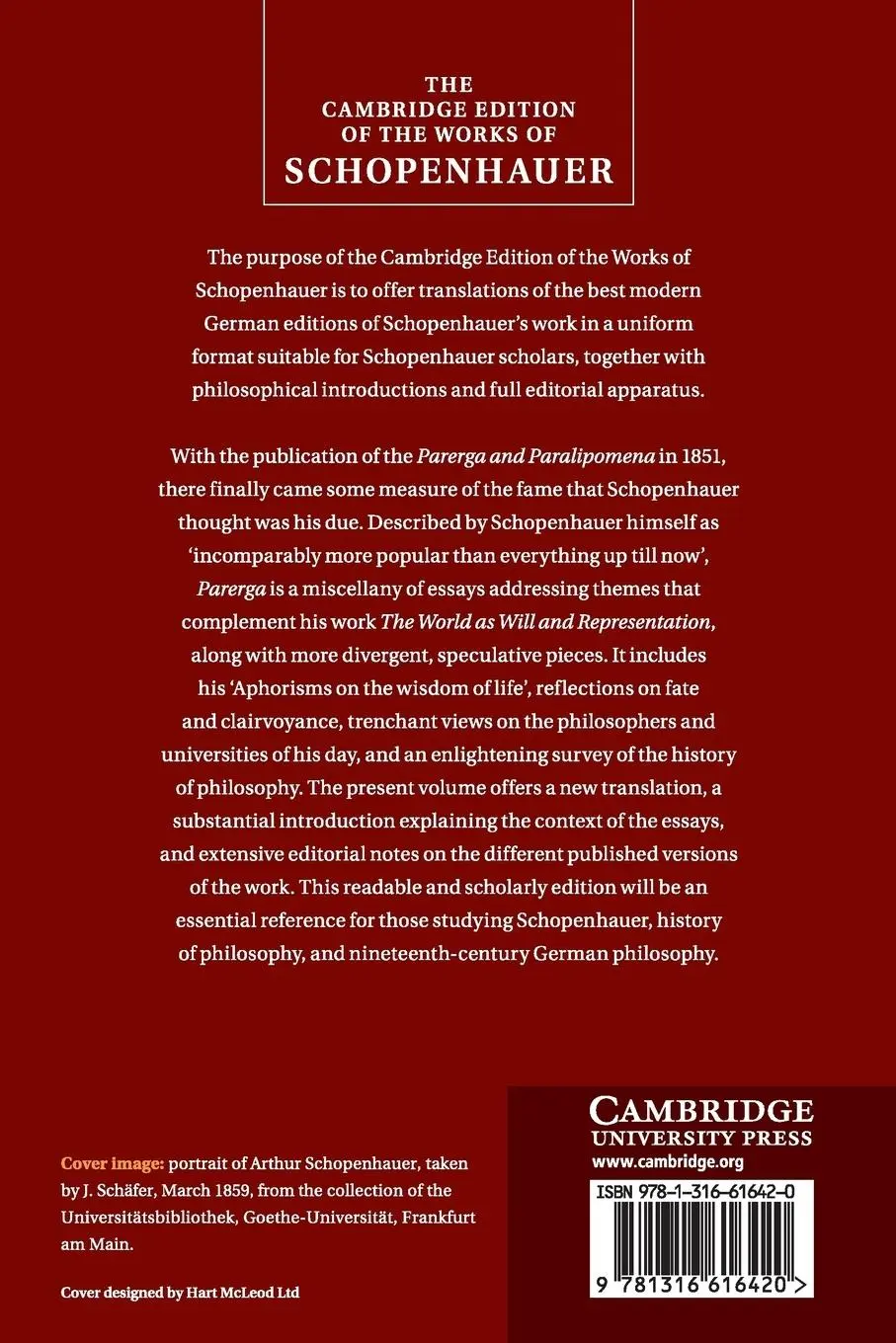 Rückseite: 9781316616420 | Schopenhauer | Parerga and Paralipomena | Arthur Schopenhauer | Buch