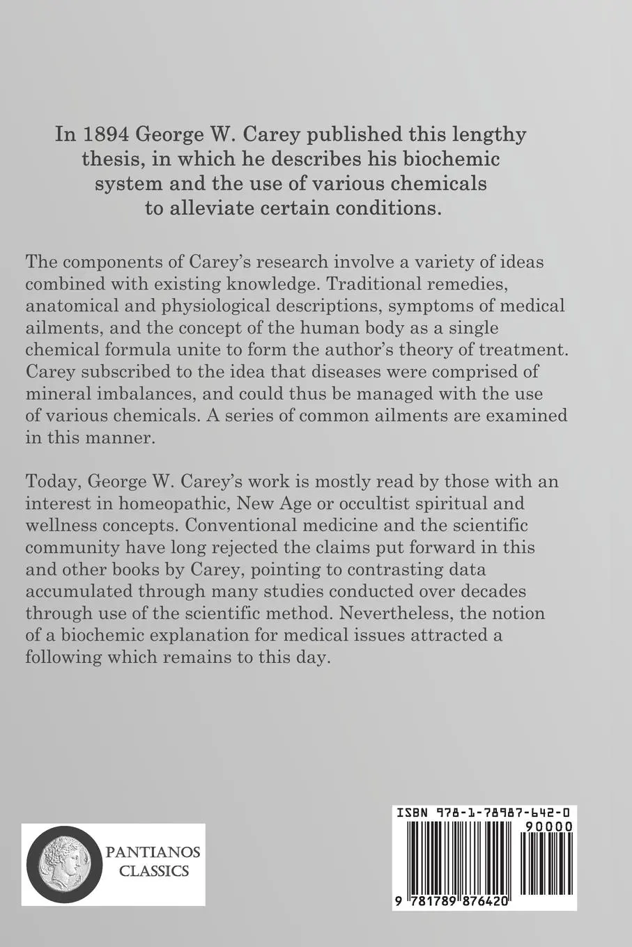Rückseite: 9781789876420 | The Biochemic System of Medicine | George W. Carey | Taschenbuch