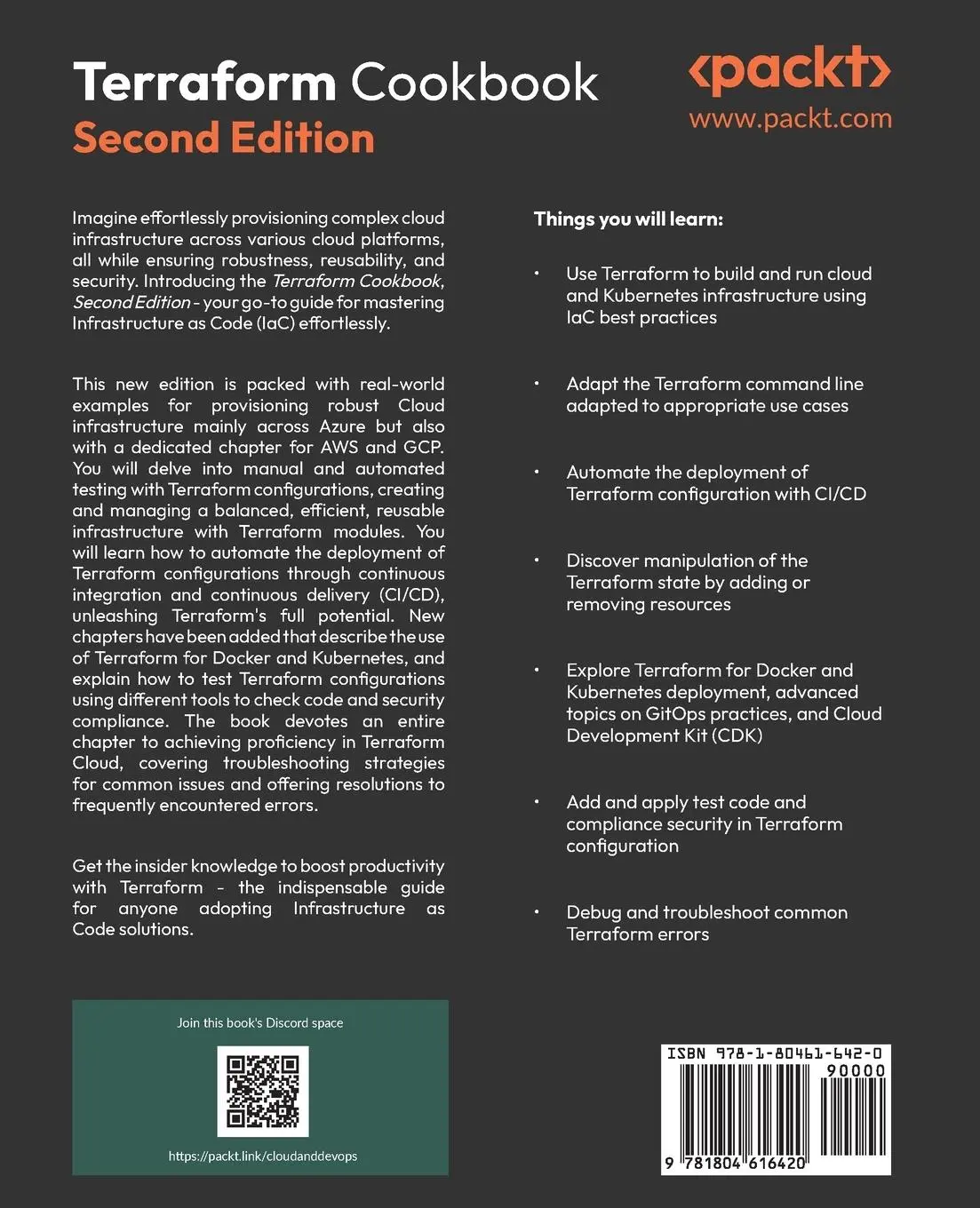 Rückseite: 9781804616420 | Terraform Cookbook - Second Edition | Mikael Krief | Taschenbuch