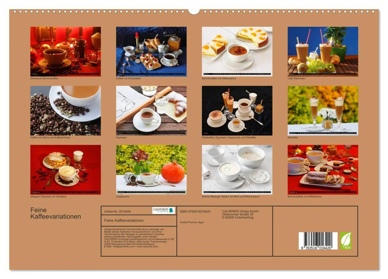 Bild: 9783516016420 | Feine Kaffeevariationen (hochwertiger Premium Wandkalender 2026 DIN...