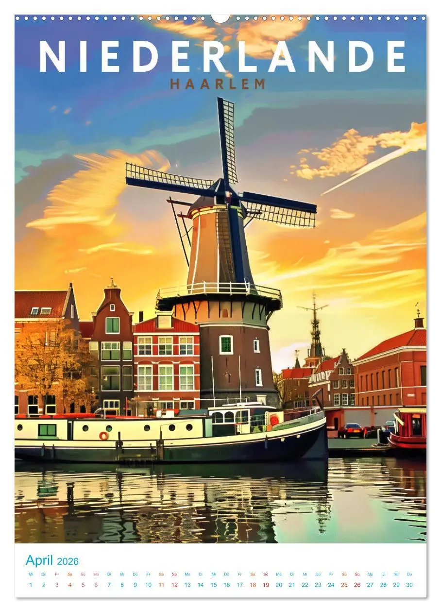 Bild: 9783516256420 | Niederlande - Old School Poster Style (Wandkalender 2026 DIN A2...