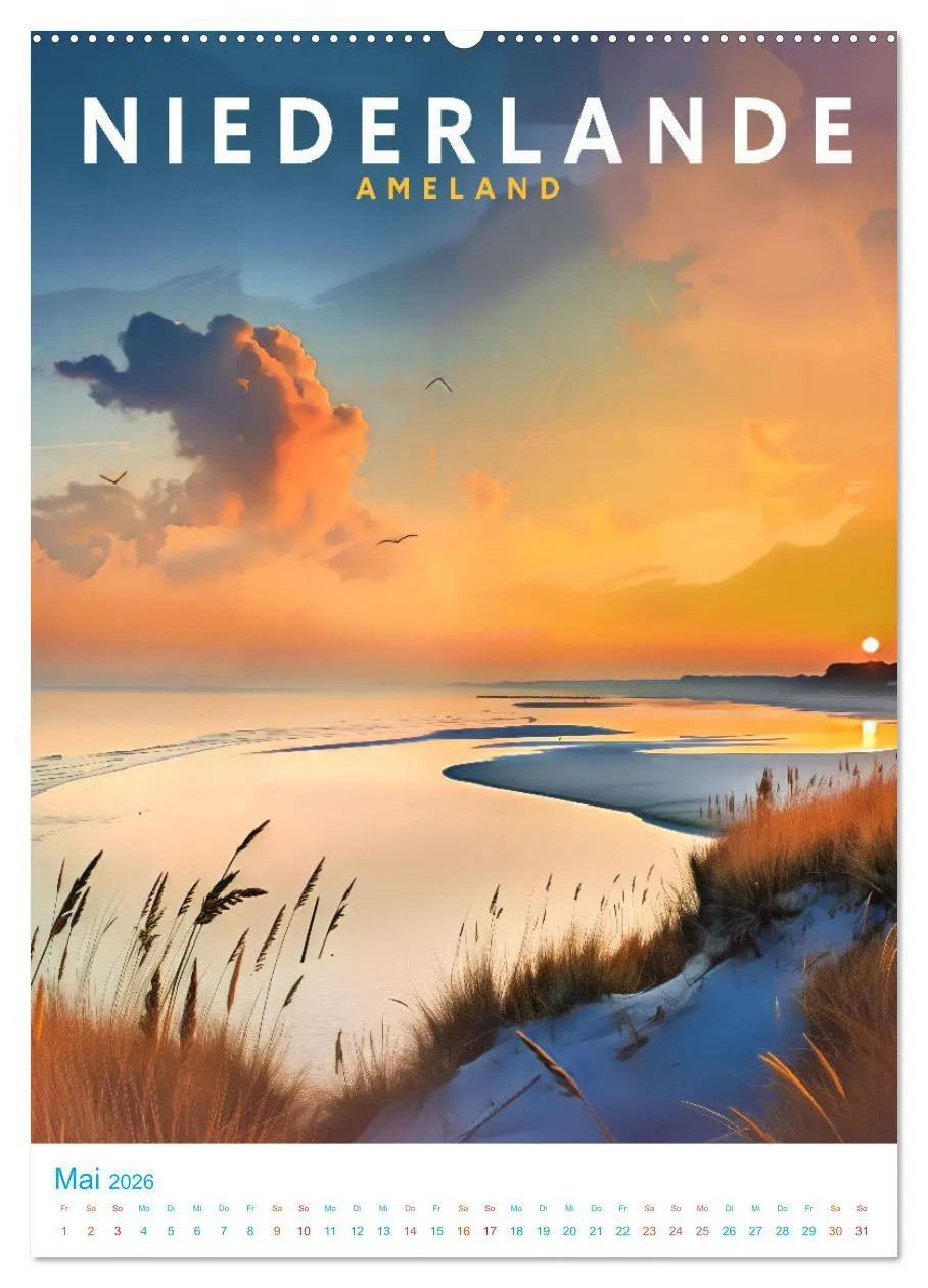 Bild: 9783516256420 | Niederlande - Old School Poster Style (Wandkalender 2026 DIN A2...