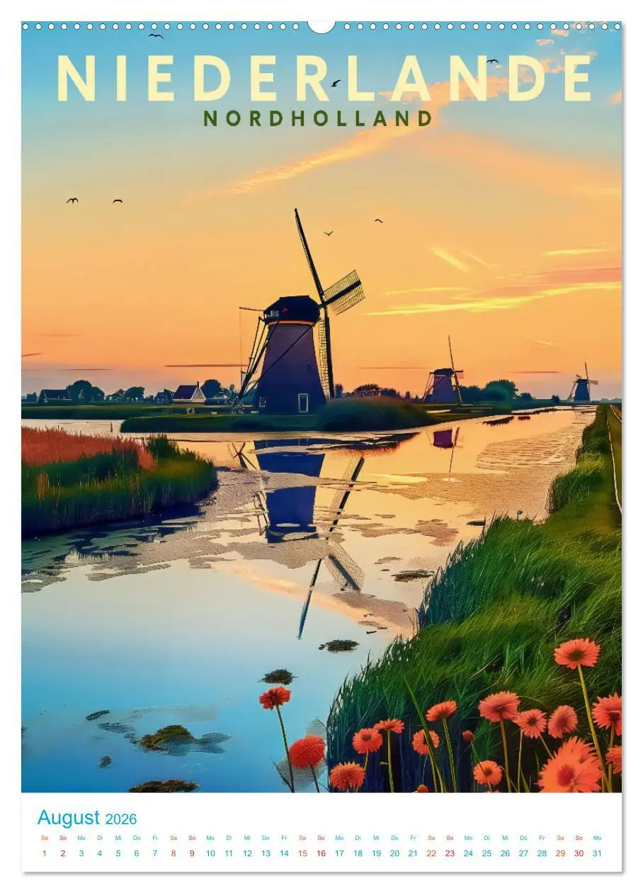 Bild: 9783516256420 | Niederlande - Old School Poster Style (Wandkalender 2026 DIN A2...