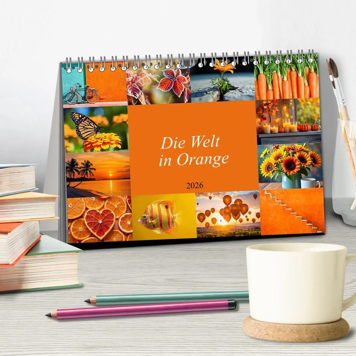 Bild: 9783516706420 | Die Welt in Orange (Tischkalender 2026 DIN A5 quer), CALVENDO...