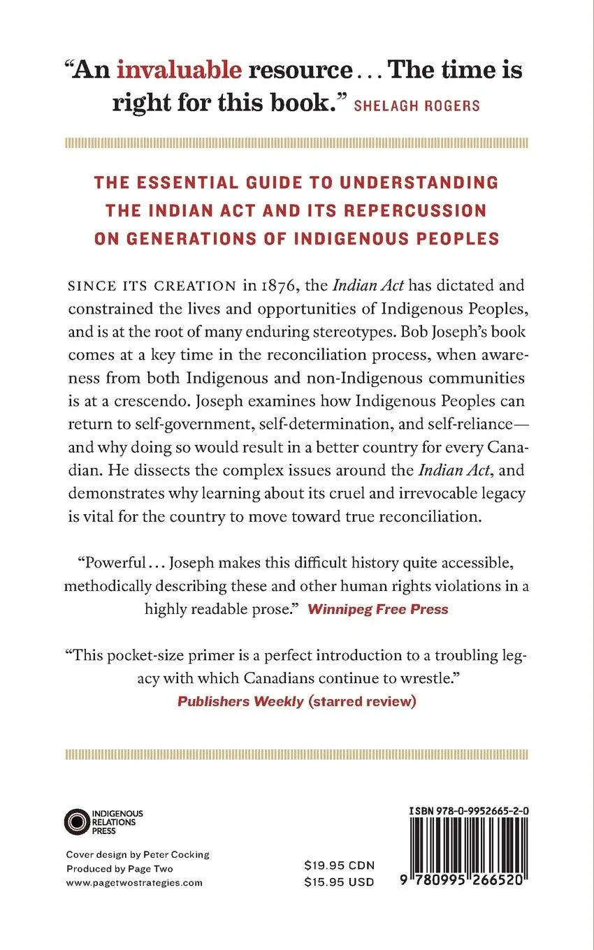Rückseite: 9780995266520 | 21 Things You May Not Know About the Indian Act | Bob Joseph | Buch