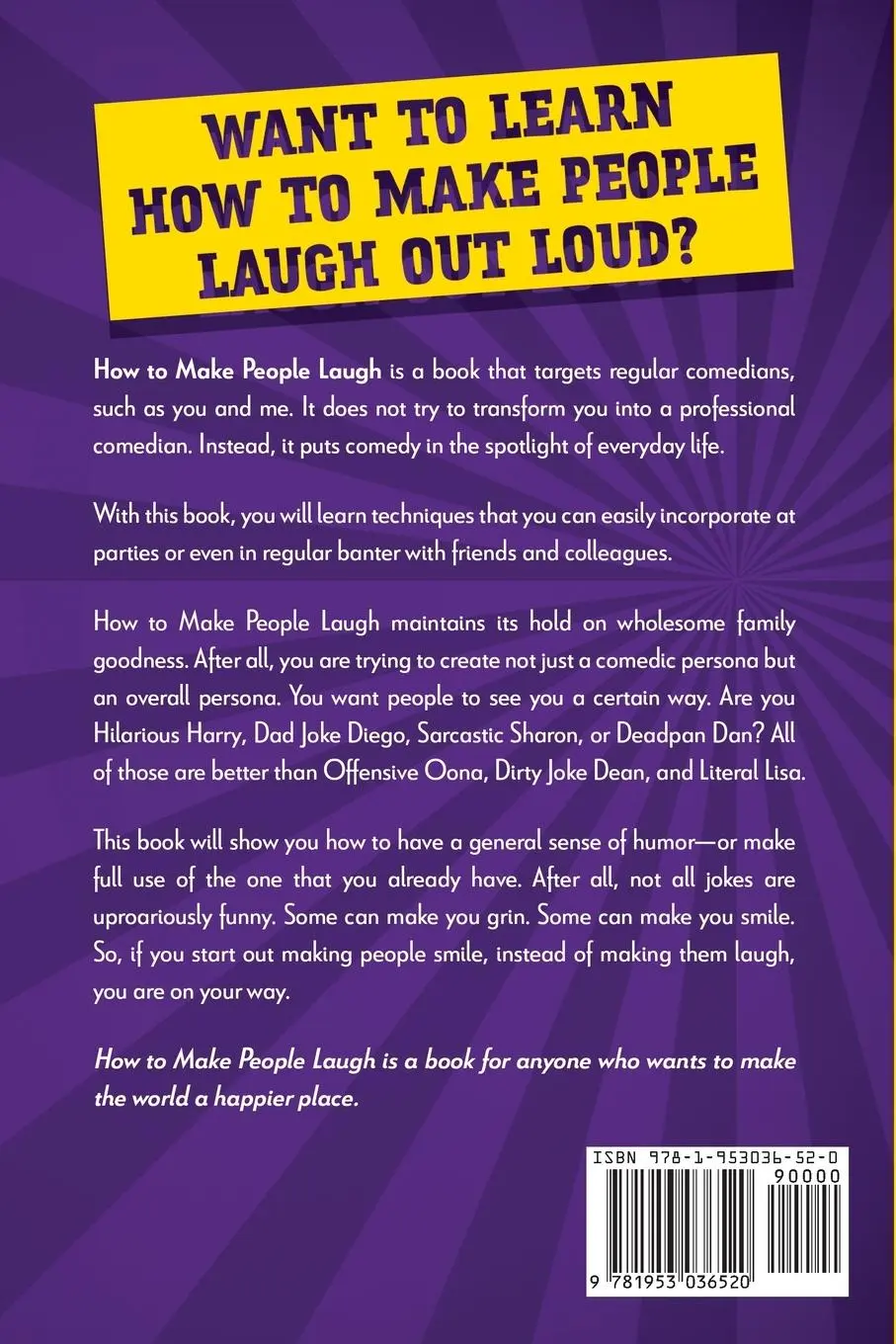 Rückseite: 9781953036520 | How to Make People Laugh | James W. Williams | Taschenbuch | Englisch