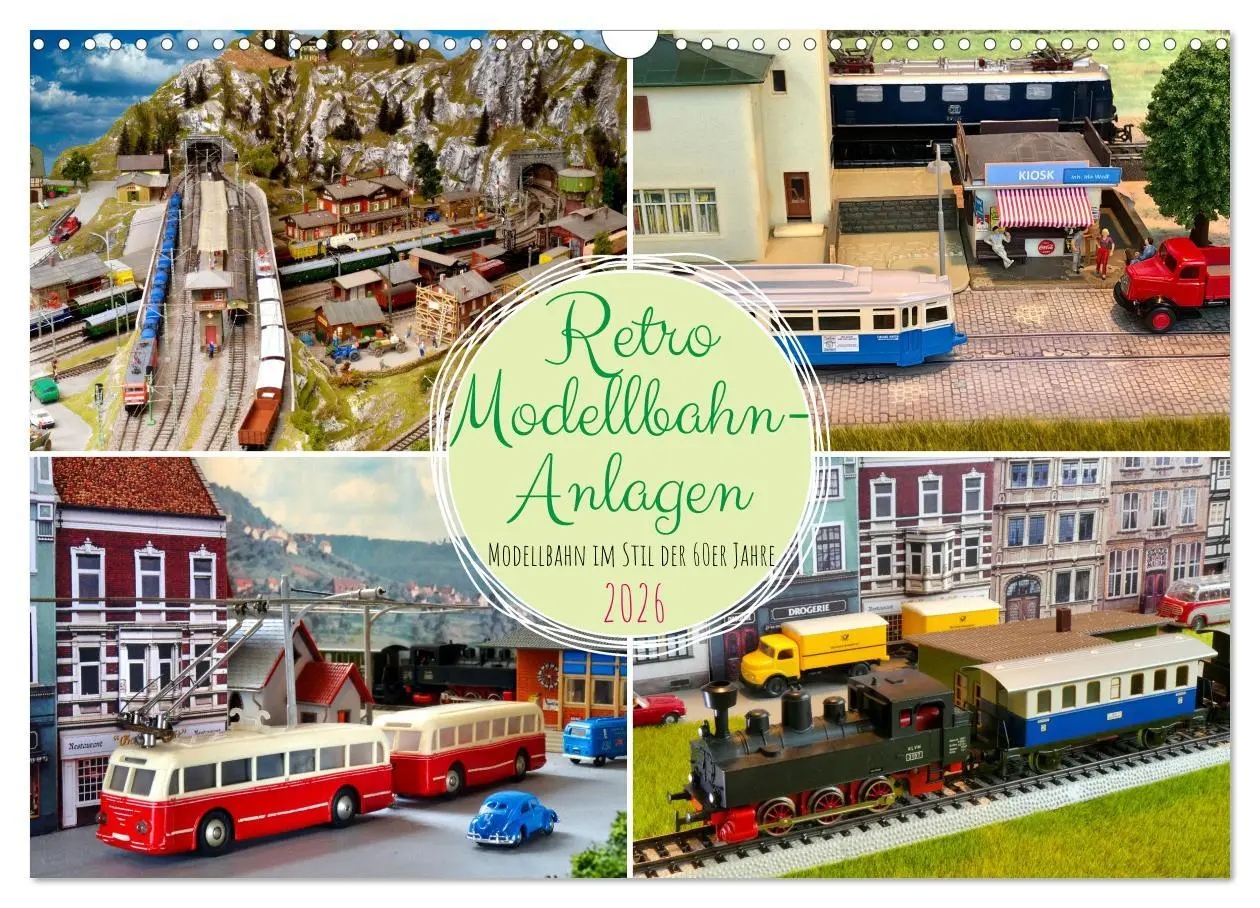 Cover: 9783457536520 | Retro Modellbahnanlagen (Wandkalender 2026 DIN A3 quer), CALVENDO...